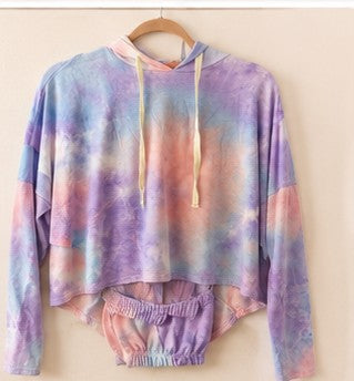 Pastel Tie-Dye Hoodie &  Pants Set