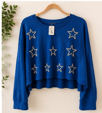 Royal Blue Pearl Star Sweatshirt