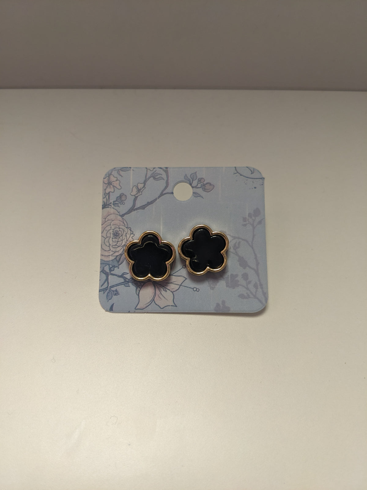 Black Flower Studs
